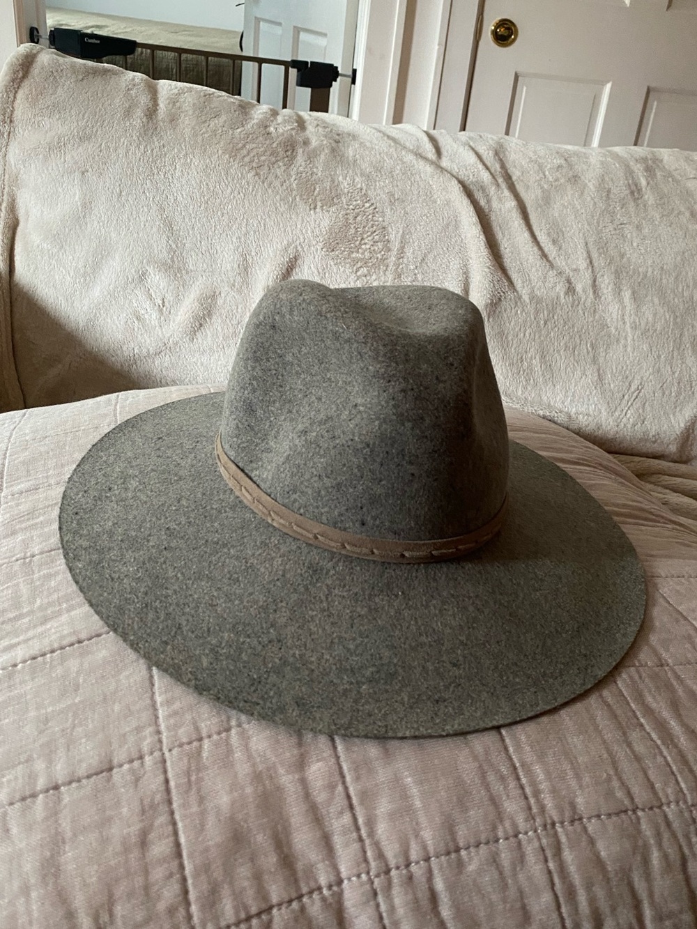 Rag & Bone 100% Wool Gray Felt Wide-Brim Hat